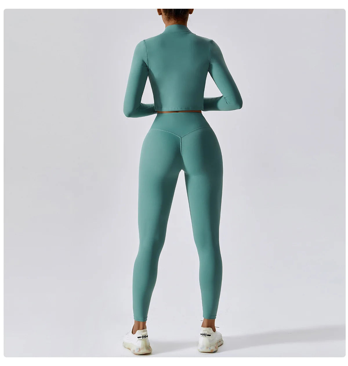 3PCS Yoga Set Women Workout Sets Sportswear Gym Clothing Fitness zipper Long Sleeve High Waist Leggings Sports Suits Yoga Suit
