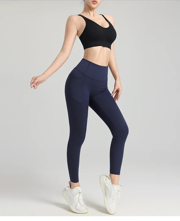 2024 Top sale high quality womens fitness yoga leggings with pocket Sports Workout Gym