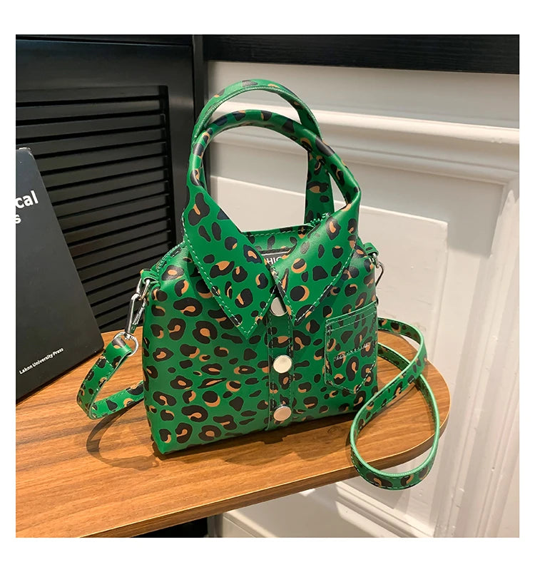 PU Square Compact Shoulder and Crossbody Bags Unique Design High Quality Handbags for Women 2024 Designer Style Leopard Print