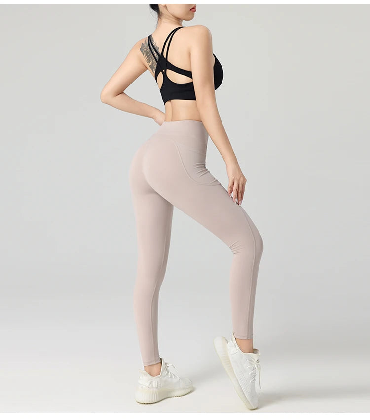 2024 Top sale high quality womens fitness yoga leggings with pocket Sports Workout Gym