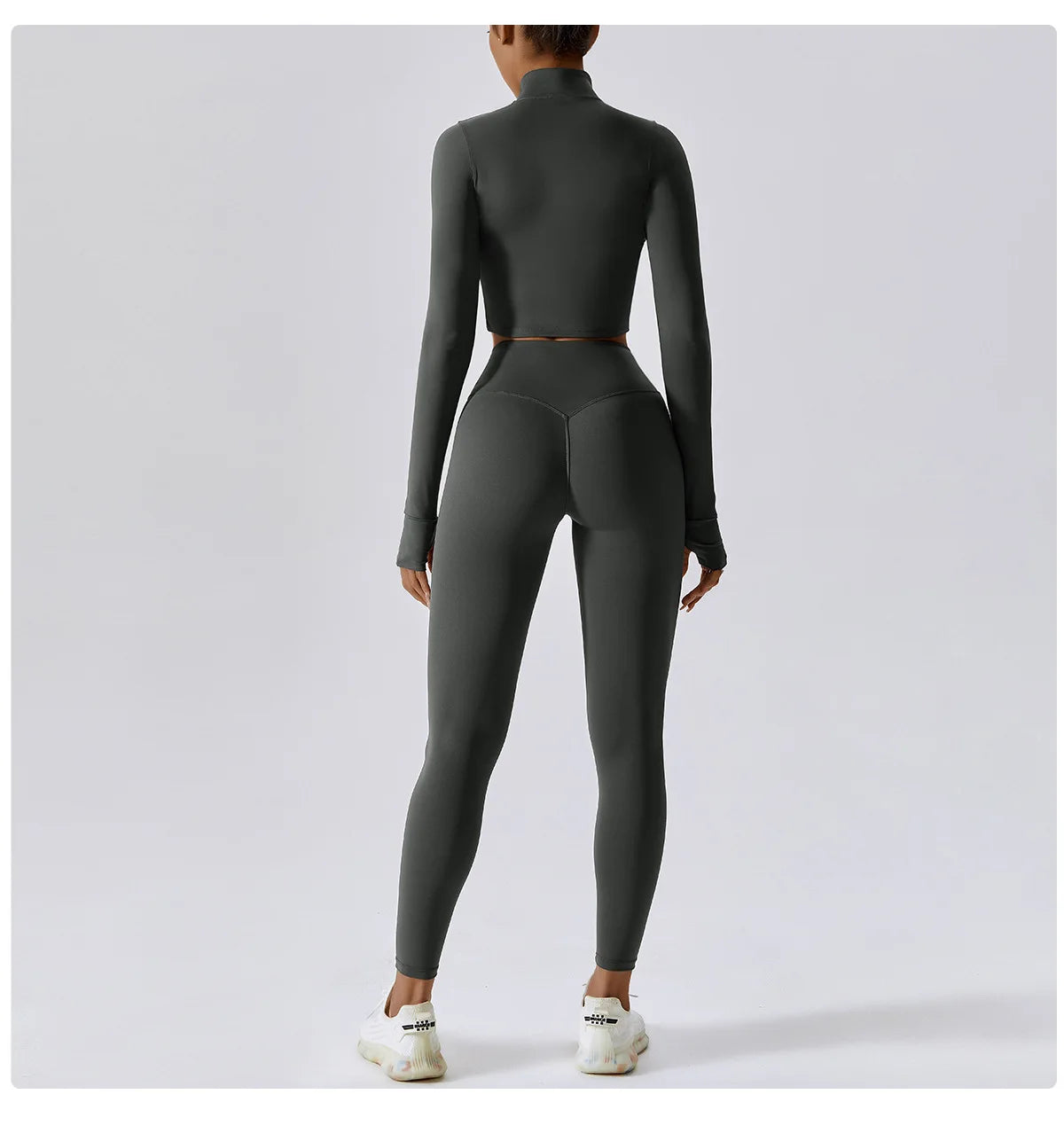 3PCS Yoga Set Women Workout Sets Sportswear Gym Clothing Fitness zipper Long Sleeve High Waist Leggings Sports Suits Yoga Suit