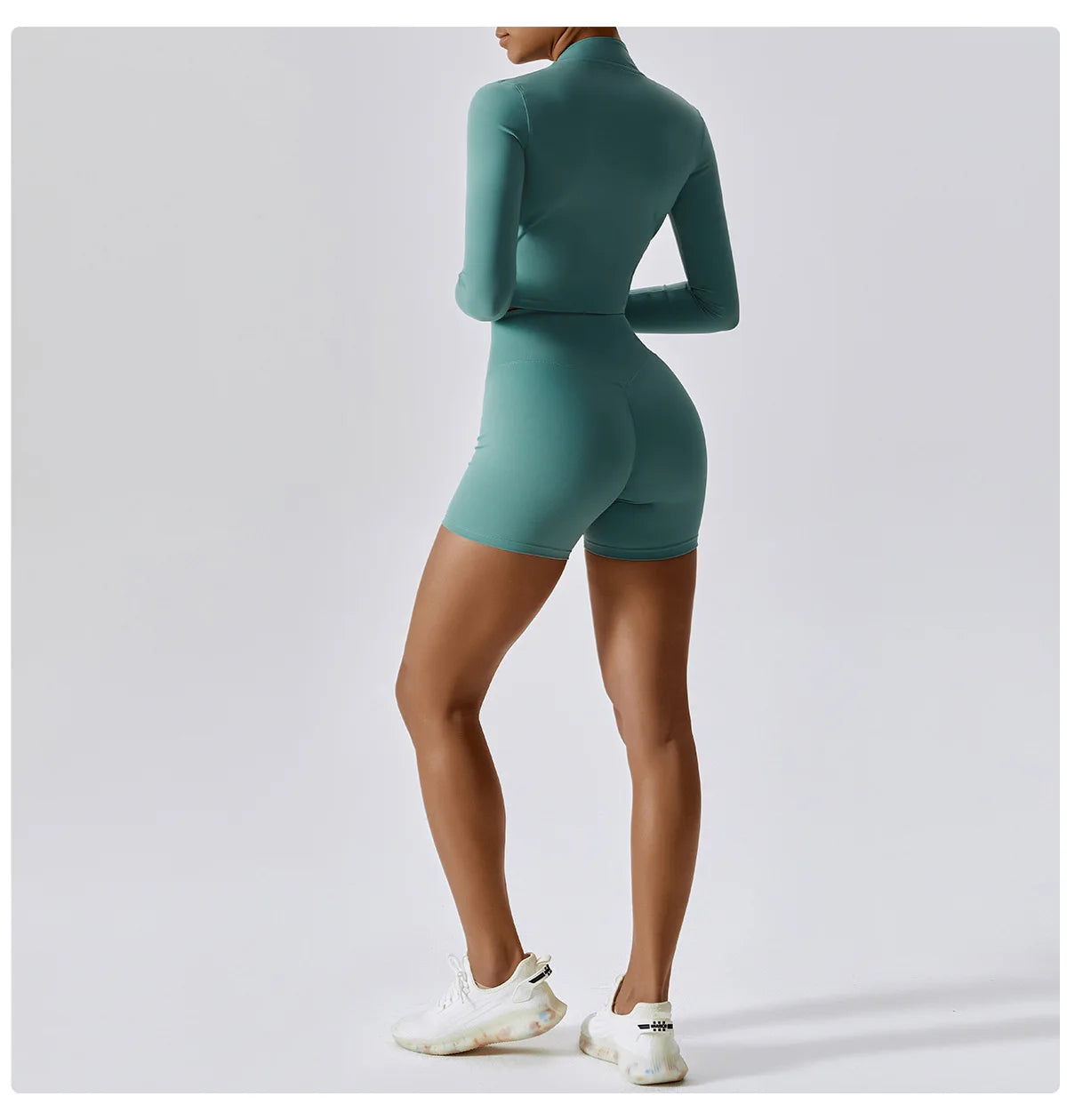 3PCS Yoga Set Women Workout Sets Sportswear Gym Clothing Fitness zipper Long Sleeve High Waist Leggings Sports Suits Yoga Suit