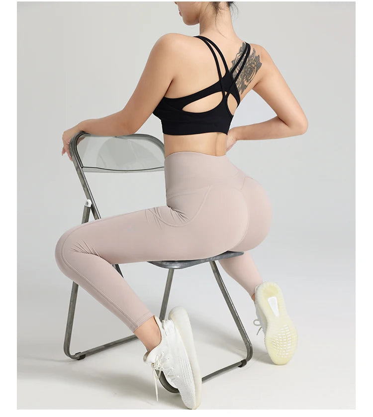 2024 Top sale high quality womens fitness yoga leggings with pocket Sports Workout Gym
