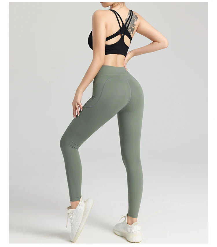 2024 Top sale high quality womens fitness yoga leggings with pocket Sports Workout Gym