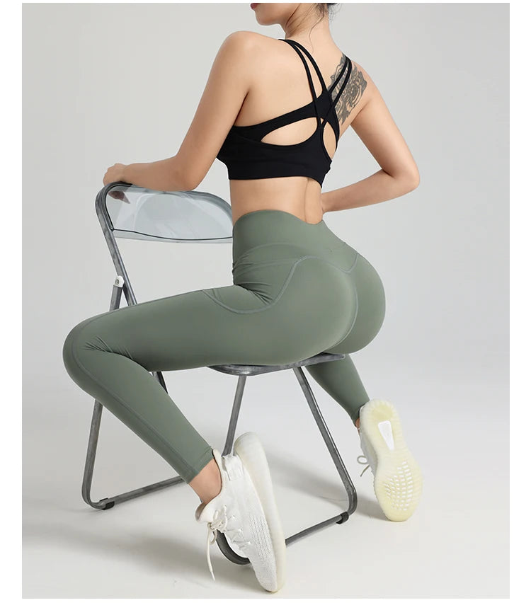 2024 Top sale high quality womens fitness yoga leggings with pocket Sports Workout Gym