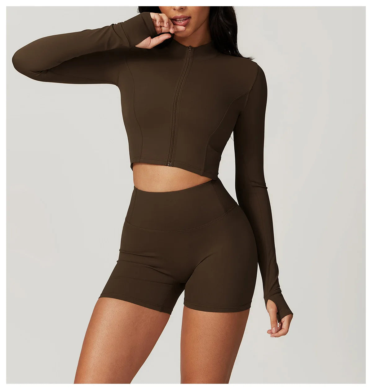 3PCS Yoga Set Women Workout Sets Sportswear Gym Clothing Fitness zipper Long Sleeve High Waist Leggings Sports Suits Yoga Suit