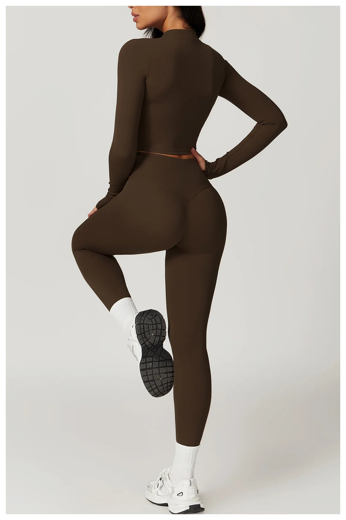 3PCS Yoga Set Women Workout Sets Sportswear Gym Clothing Fitness zipper Long Sleeve High Waist Leggings Sports Suits Yoga Suit