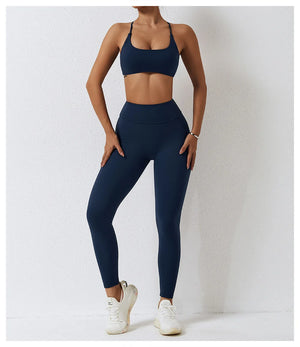 Seamless Yoga Set Sexy Workout Sportswear Gym Clothing 2Pcs Sport Sets Women Hight Waist Leggings Fitness Shorts Sport Bra Suit