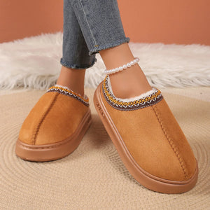 Winter 2025 New Cashmere Warm Thick Sole Heelless Covered Half Mop Cashmere Warm Uggs  Shoes  Slippers  Shoes for Women