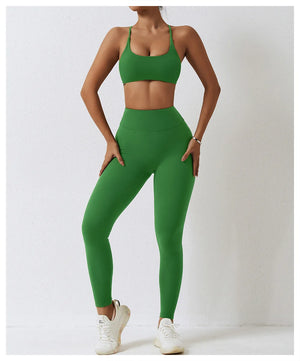 Seamless Yoga Set Sexy Workout Sportswear Gym Clothing 2Pcs Sport Sets Women Hight Waist Leggings Fitness Shorts Sport Bra Suit