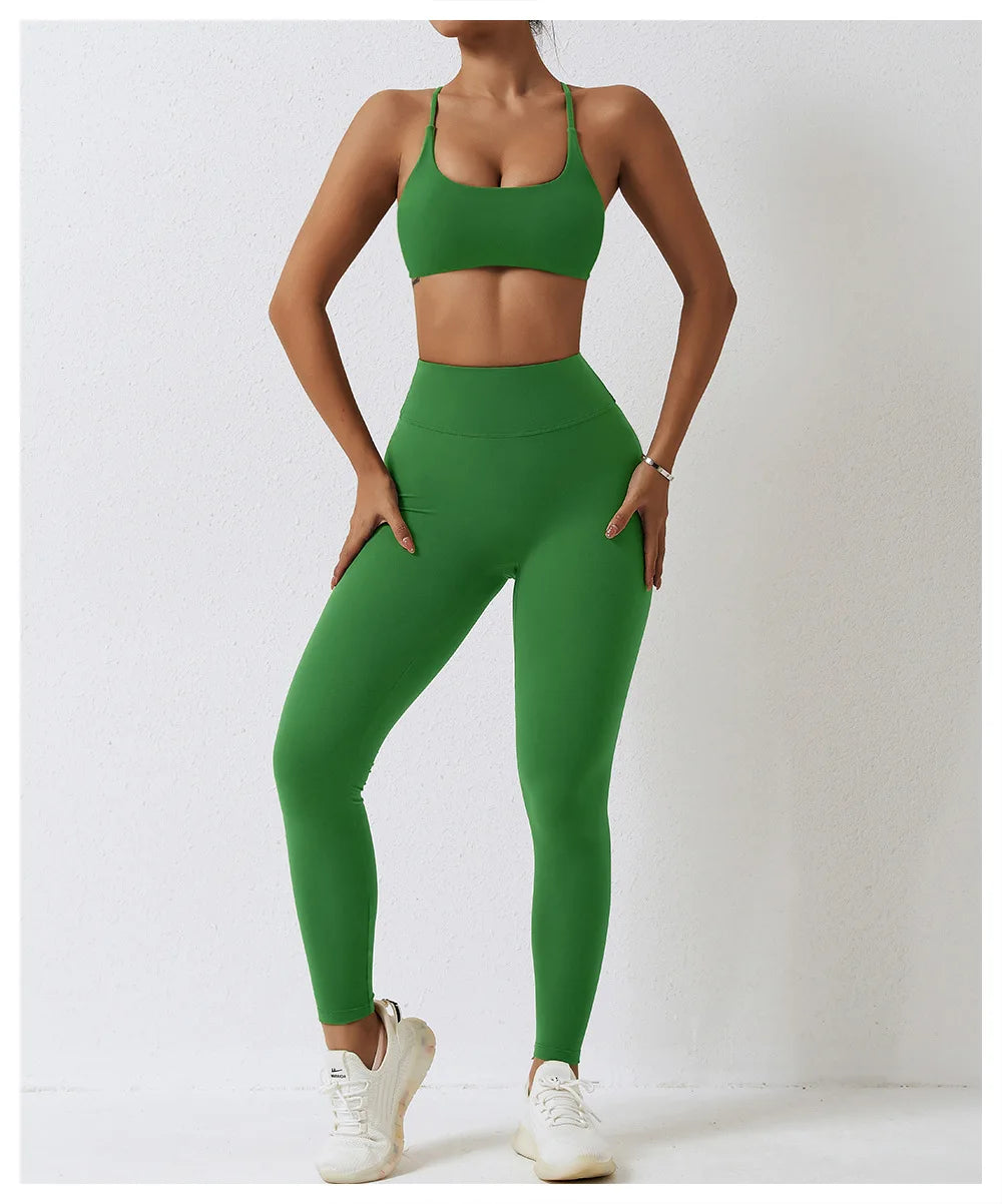 Seamless Yoga Set Sexy Workout Sportswear Gym Clothing 2Pcs Sport Sets Women Hight Waist Leggings Fitness Shorts Sport Bra Suit