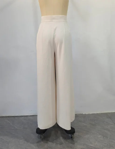 Women's Retro Fashion Trousers 2025 Spring Summer Latest Solid Color Pocket Long Version Straight Pants Versatile Suit Pants