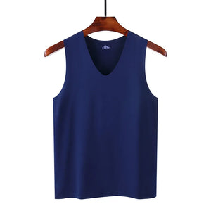 Ice Silk Tank Tops Seamless Mens Vest Loose Sleeveless Sport Bodysuit Vest For Men Plain Casual Summer Tank Undershirts Cool 5XL