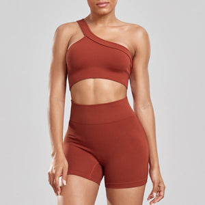 New 2024 Woman Thread Fitness Shorts Sets Skinny Stretch High Waist Sexy Shorts Sets Running Outdoors Casual Fashion  Top Women