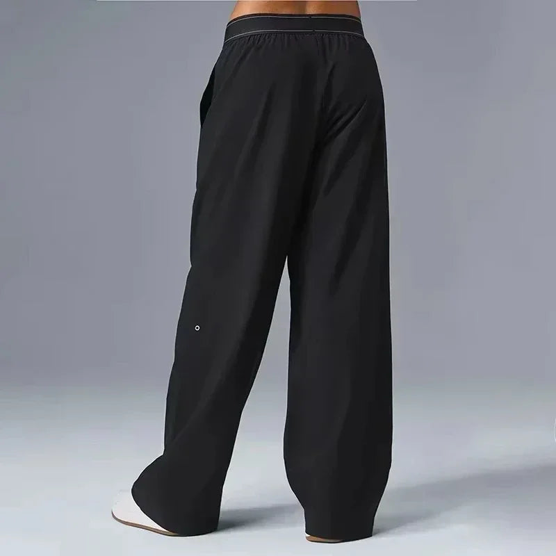 Yoga Sports Pants for Women Outdoor Casual Classic Style High Waisted Straight Wide Pants Comfortable and Loose Wide Leg Pants