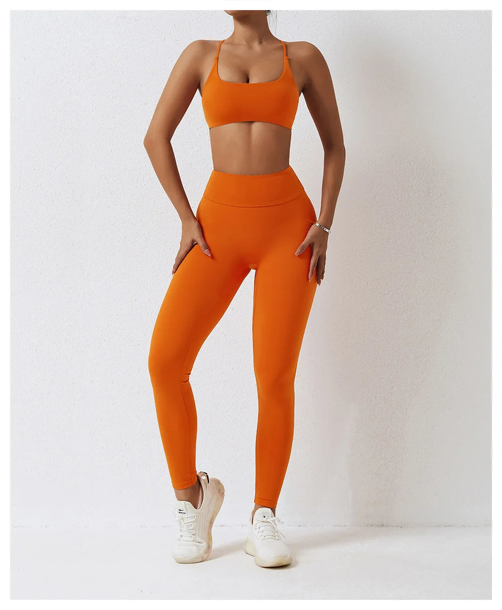 Seamless Yoga Set Sexy Workout Sportswear Gym Clothing 2Pcs Sport Sets Women Hight Waist Leggings Fitness Shorts Sport Bra Suit