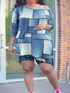 LW Plus Size Women's Casual Outfits Two Piece Set  Plus Plain One Shoulder Asymmetrical Hem Top & Shorts Outfits 2 Piece Set