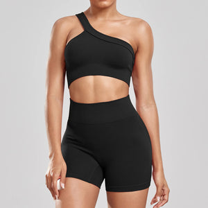 New 2024 Woman Thread Fitness Shorts Sets Skinny Stretch High Waist Sexy Shorts Sets Running Outdoors Casual Fashion  Top Women
