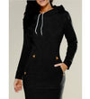 2024 woman Women's Clothing Dresses hot selling new hooded zipper pullover mid length hoodie dress in 5 colors and size 6 Dress