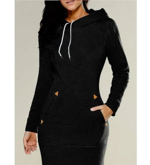 2024 woman Women's Clothing Dresses hot selling new hooded zipper pullover mid length hoodie dress in 5 colors and size 6 Dress