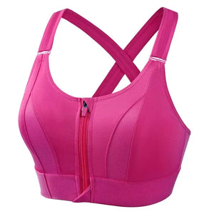 Sports Bras For Women Front Zipper Adjustable Strap Shockproof Elastic Fitness Athletic Brassiere Slim Yoga Crop Top