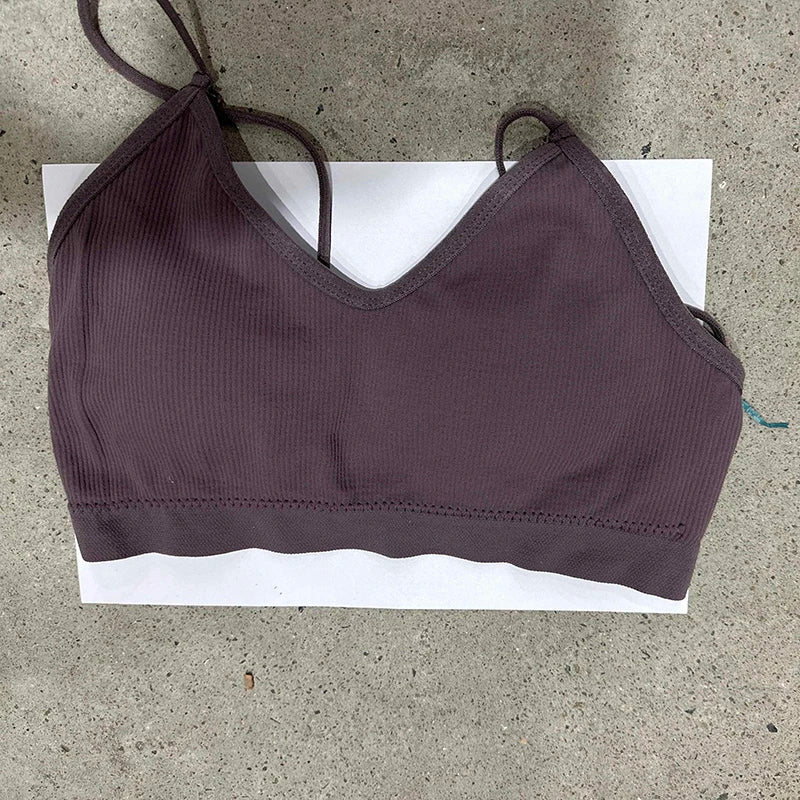 Women Sports Bras Fast Dry Elastic Padded Gym Running Skeep Bra Solid Color Fitness Yoga Sport Breathable Tops