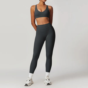 Gym Yoga Set Nude Feeling Comfortable Workout Sets Women Tracksuit Gym Push Up Fitness Running Sportwear Sport Bra Leggings Suit