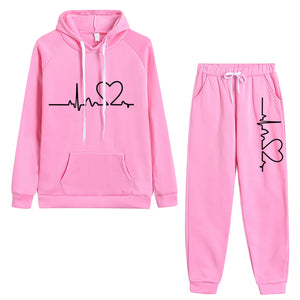 Woman Tracksuit Two Piece Set Winter Warm Hoodies+Pants Pullovers Sweatshirts Female Jogging Woman Clothing Sports Suit Outfits