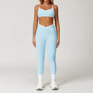 Yoga Set 2 Pieces Workout Clothes Women's Tracksuit Sportswear Gym Clothing High Waist Bell-bottoms Sexy Fitness Bta Sports Suit