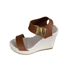 Sandals Women's Colorblock Peep Toe Platform Wedge Summer Latform Wedge Slingback Roman Sandals Ankle Strap High Heel Shoes