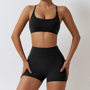 Seamless Yoga Set Sexy Workout Sportswear Gym Clothing 2Pcs Sport Sets Women Hight Waist Leggings Fitness Shorts Sport Bra Suit