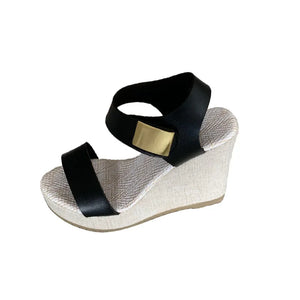 Sandals Women's Colorblock Peep Toe Platform Wedge Summer Latform Wedge Slingback Roman Sandals Ankle Strap High Heel Shoes